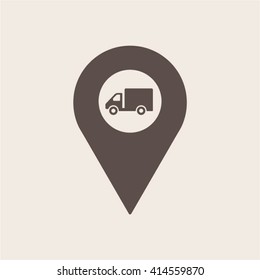 Truck  icon, vector illustration. Flat design style