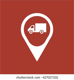 Truck  icon, vector illustration. Flat design style