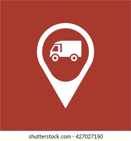 Truck  icon, vector illustration. Flat design style