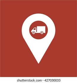 Truck  icon, vector illustration. Flat design style