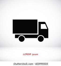 Truck icon, vector illustration. Flat design eps 10