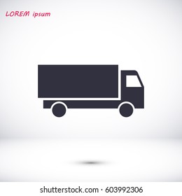 Truck icon, vector illustration. Flat design eps 10