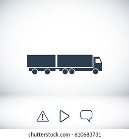 Truck icon, vector illustration. Flat design eps 10