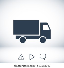 Truck icon, vector illustration. Flat design eps 10