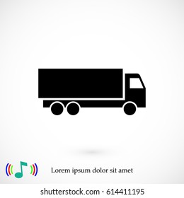Truck icon, vector illustration. Flat design eps 10