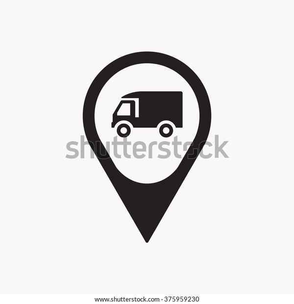 Truck icon,\
vector illustration. Flat design\
