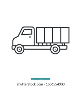 Truck icon vector illustration logo template for many purpose. Isolated on white background.