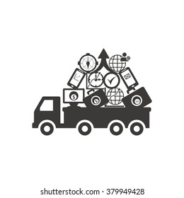 Truck icon, vector illustration.Flat design style