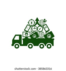 Truck icon, vector illustration.Flat design style