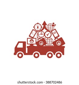 Truck icon, vector illustration.Flat design style
