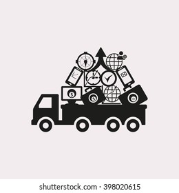Truck icon, vector illustration.Flat design style