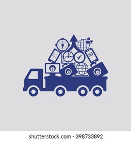 Truck icon, vector illustration.Flat design style