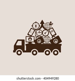 Truck icon, vector illustration.Flat design style