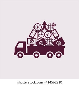 Truck icon, vector illustration.Flat design style