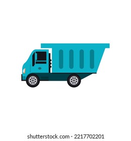 LKW-Symbol, Vektorgrafik, blaue Farbe, weißer Hintergrund