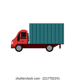 truck icon vector image red color with white background