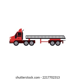 truck icon vector image red color with white background