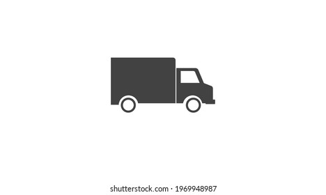 Truck Icon. Vector isolated black and white truck illustration