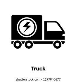 Truck icon vector isolated on white background, logo concept of Truck sign on transparent background, filled black symbol