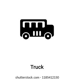 Truck icon vector isolated on white background, logo concept of Truck sign on transparent background, filled black symbol