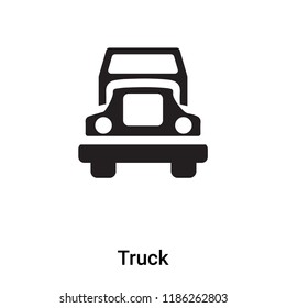 Truck icon vector isolated on white background, logo concept of Truck sign on transparent background, filled black symbol