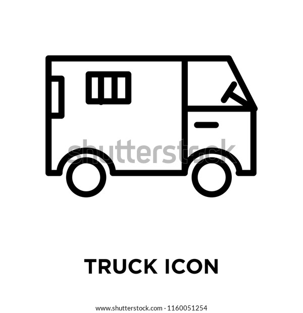 Truck icon vector isolated on white background,\
Truck transparent sign , line or linear sign, element design in\
outline style