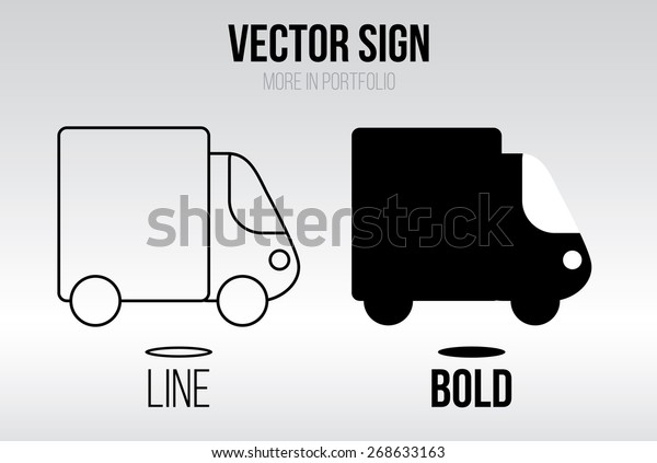Truck icon vector,
linear and bold style
