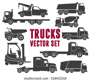 Truck icon vector set. Delivery van, service concept, Minimalistic sign isolated on white background. Trendy Flat style for graphic design, Web site logo icon
