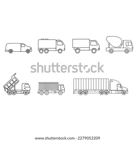 Truck icon vector set. transportation of goods illustration sign collection. Cargo transportation symbol or logo.