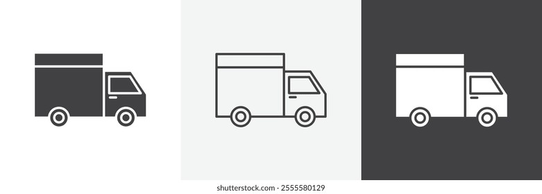 Truck icon vector set for ui designs