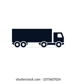 Truck Icon Vector. Simple flat symbol. Black pictogram illustration on white background.