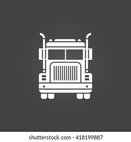 truck icon vector, solid logo illustration, pictogram isolated on black