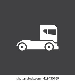 Truck icon vector, solid logo illustration, pictogram isolated on black