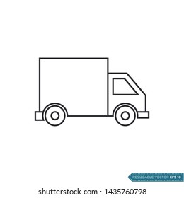 Truck Icon Vector Template Flat Design