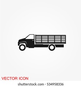 Truck icon, vector transportation symbol