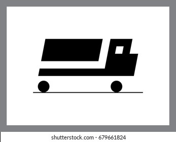Truck icon vector, Web line icon