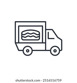 truck icon. vector.Editable stroke.linear style sign for use web design,logo.Symbol illustration.