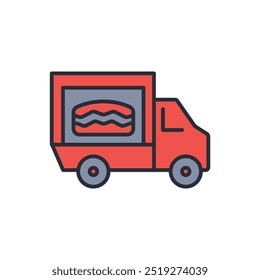 truck icon. vector.Editable stroke.linear style sign for use web design,logo.Symbol illustration.