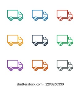 truck icon white background. Editable outline truck icon from marketing. Trendy truck icon for web and mobile.