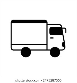truck icon with white background vector stock illustration
