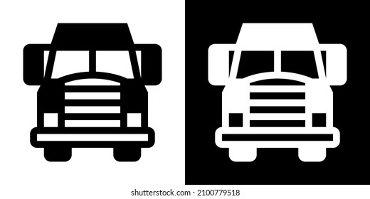 Truck. Icon in White and Black Version.
