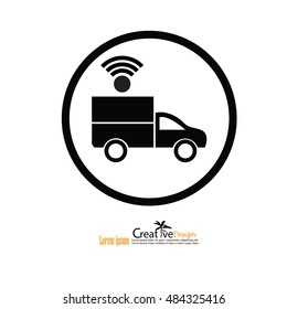 truck icon with wifi sign.vector illustration.