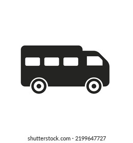 Truck icon with windows on a white background. Vector illustration
