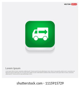 Truck iconGreen Web Button - Free vector icon
