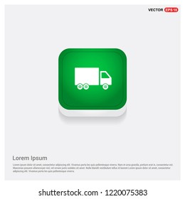 Truck iconGreen Web Button - Free vector icon
