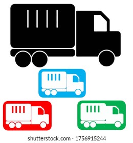 Truck icons in multiple colors Vector illustration