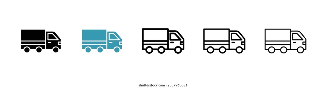 Truck icons pack in black and blue.