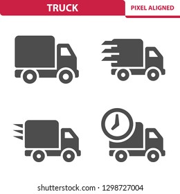 Truck Icons. Professional, pixel perfect icons, EPS 10 format.