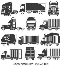 truck icons set