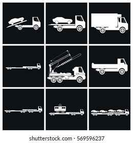 truck icons set